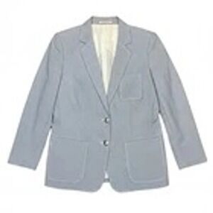 Womens‎ Tommy Hilfiger White and Blue Poplin Pinstripe Blazer 3/4 Sleeve Size 12